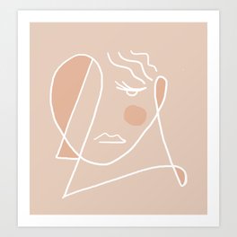 Abstraction_ONE_LINE_FACE_ART_Minimalism_001 Art Print
