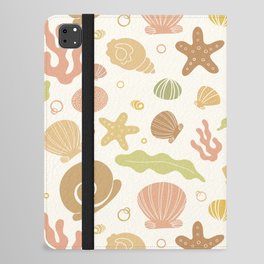 Marine Boho Earthy Pattern Ocean Seashell iPad Folio Case