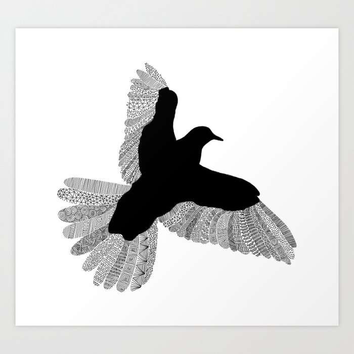 Bird (On White) Art Print