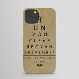 Run You Clever Boy - Doctor Who Inspired Vintage Eye Chart iPhone Case