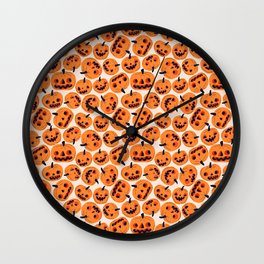 Halloween Jacks Wall Clock | Pumpkin, Drawing, Digital, Halloween, Pattern, Jackolantern 