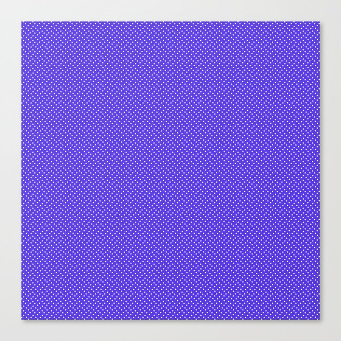 White polka dots on purple Canvas Print