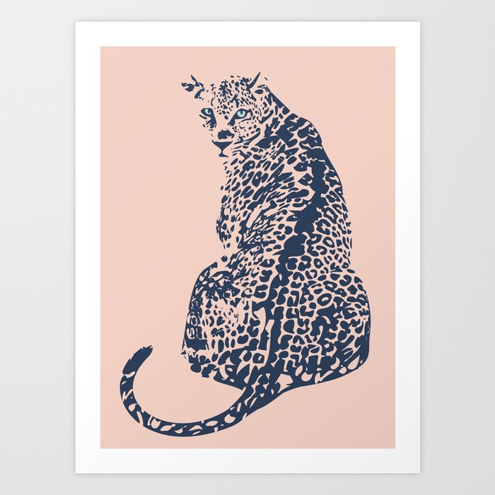 Jaguar in Pale Pink (part of the Safari Series) Art Print