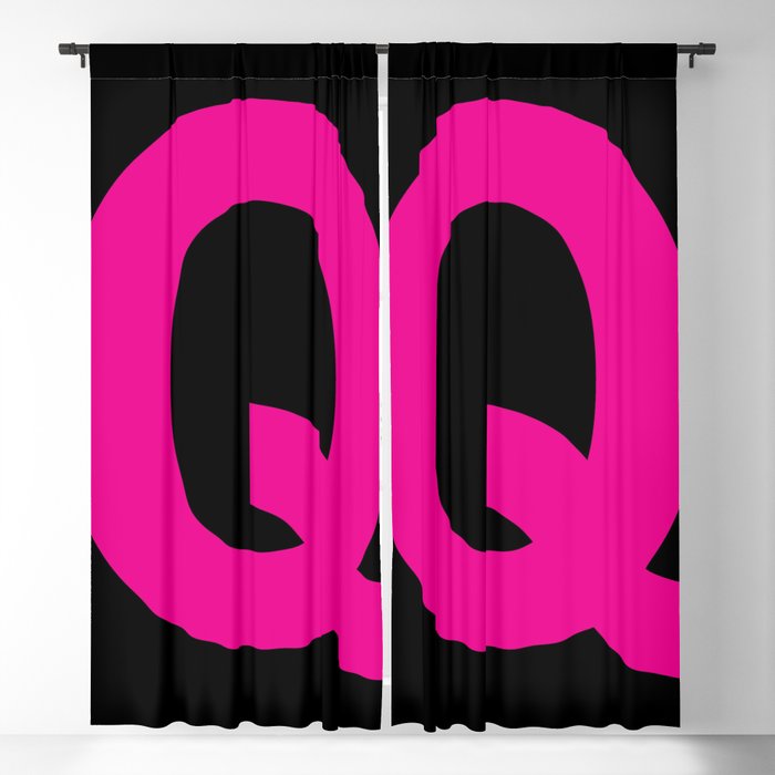 Letter Q (Magenta & Black) Blackout Curtain