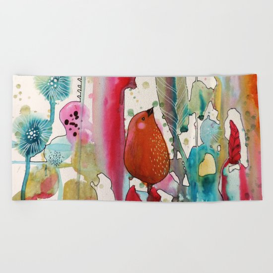 jouons aux bois Beach Towel