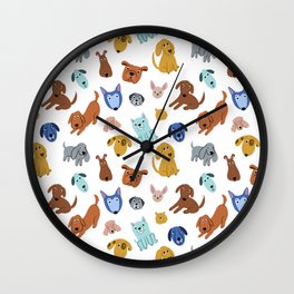 Cool Dog Pattern Wall Clock