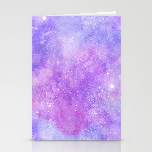 Purple Pink Nebula Painting Stationery Cards