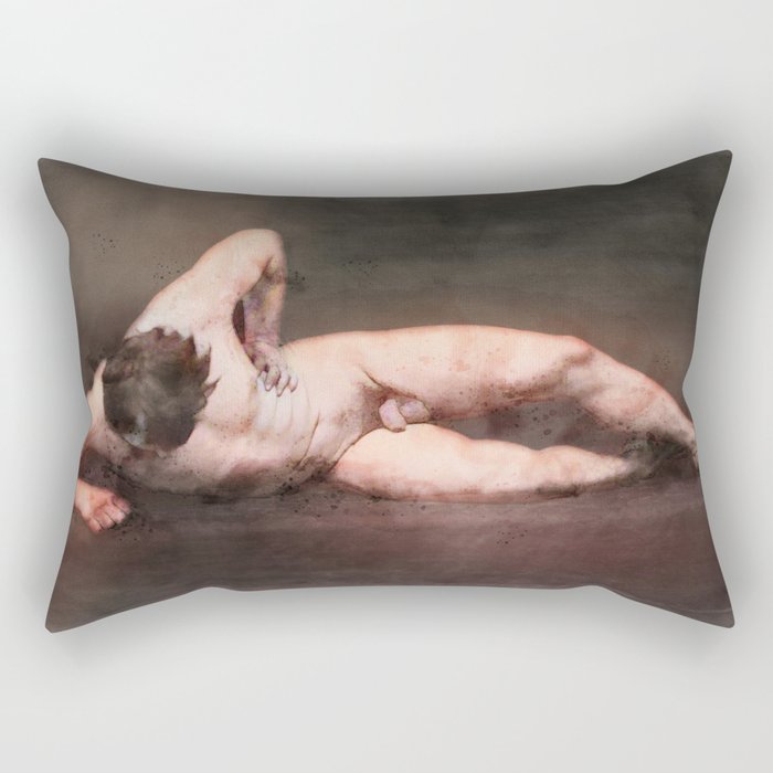 Vintage Male Nude No. 1 Rectangular Pillow by Miller Studio