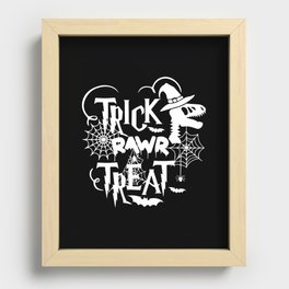 Trick Rawr Treat Halloween T-Rex Funny Dinosaur Recessed Framed Print