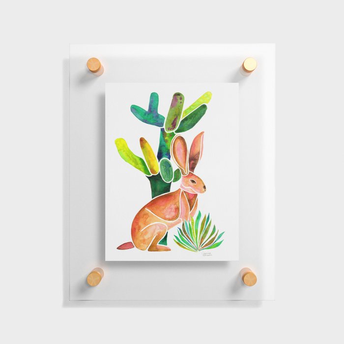 Hare and Cactus Floating Acrylic Print