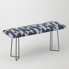 Abstract Geometric Pattern Pink and Navy Bench