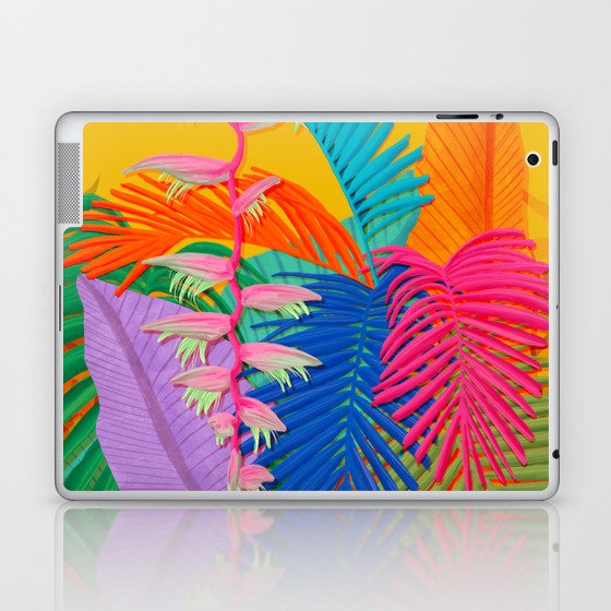 Flamingo Plant and Palm Fronds Laptop & iPad Skin