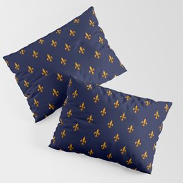Blue & Gold Fleur-de-Lis Pattern Pillow Sham