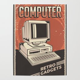 Retro Gadgets Personal Computer Poster Vintage PC Poster