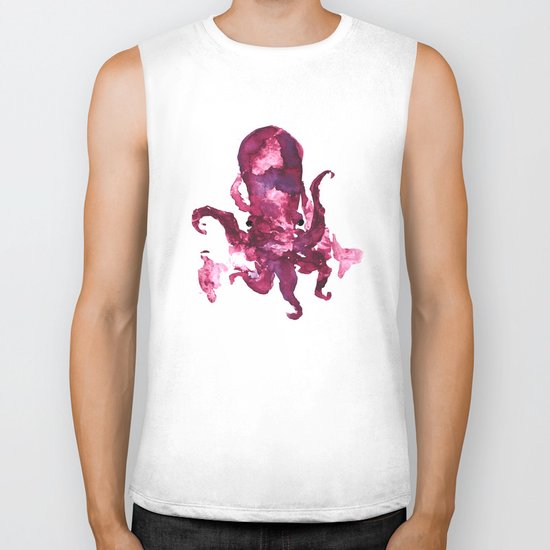 pink octopus Biker Tank