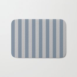 [ Thumbnail: Light Slate Gray and Grey Colored Striped Pattern Bath Mat ]
