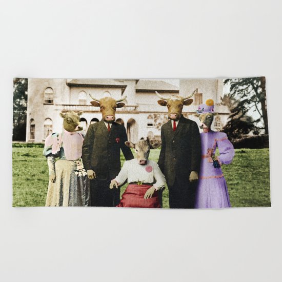 Cowtown Abbey Beach Towel