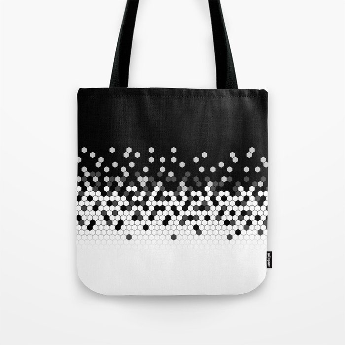 Flat Tech Camouflage Black and White Tote Bag