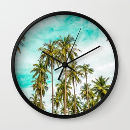 Landscape coconut palm trees Wall Clock