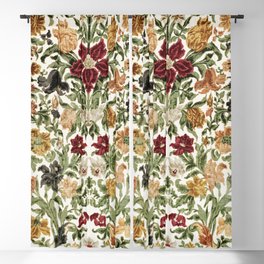 Antique Italian Floral Textile Print Blackout Curtain