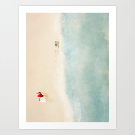 lets walk with the sea you and me Art Print