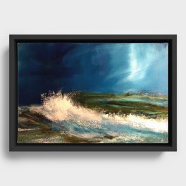 Waves Over Bermuda Framed Canvas