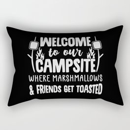 Welcome To Our Campsite Funny Camping Slogan Rectangular Pillow