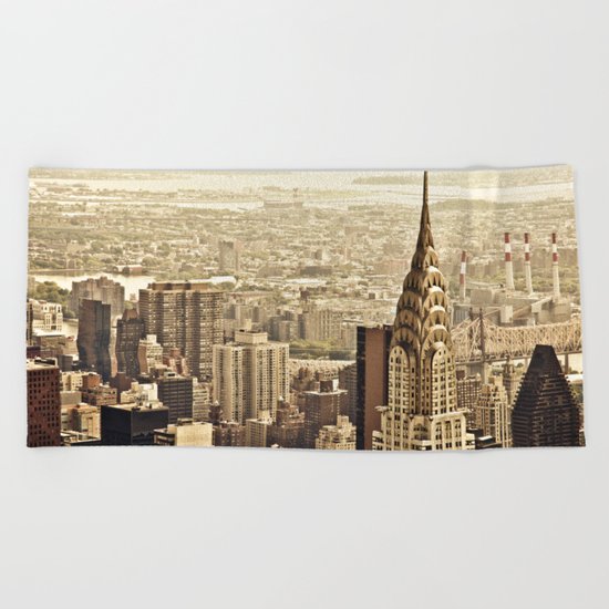New York City Skyline Beach Towel
