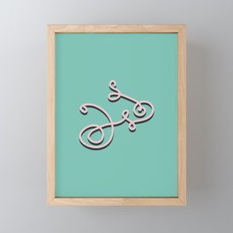 Wiggly Bicycle on the Seaside Framed Mini Art Print
