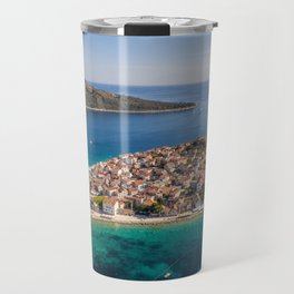 Aerial view of Primosten peninsula and old town in Croatia Travel Mug
