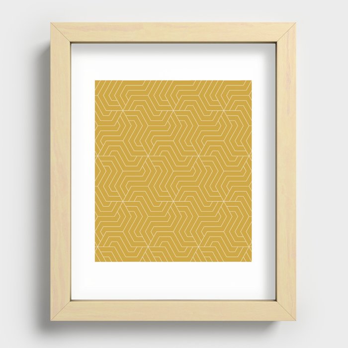 Satin sheen gold - brown - Modern Vector Seamless Pattern Recessed Framed Print