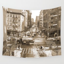 Street Views in NYC | Sepia Wall Tapestry