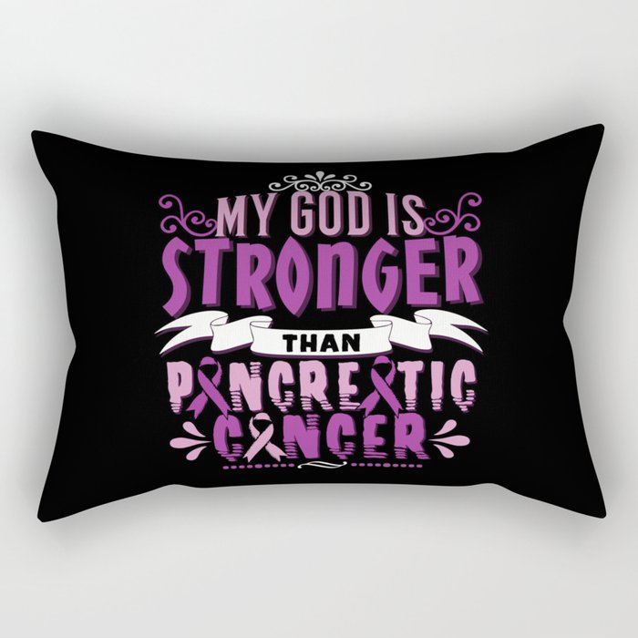 November God Stronger Than Pancreatic Cancer Rectangular Pillow