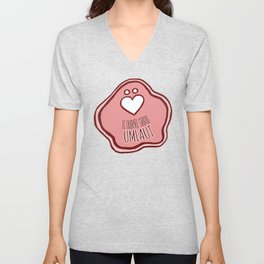 'I Love You Umlaut' Valentine's Pattern - Pretty in Pink V Neck T Shirt