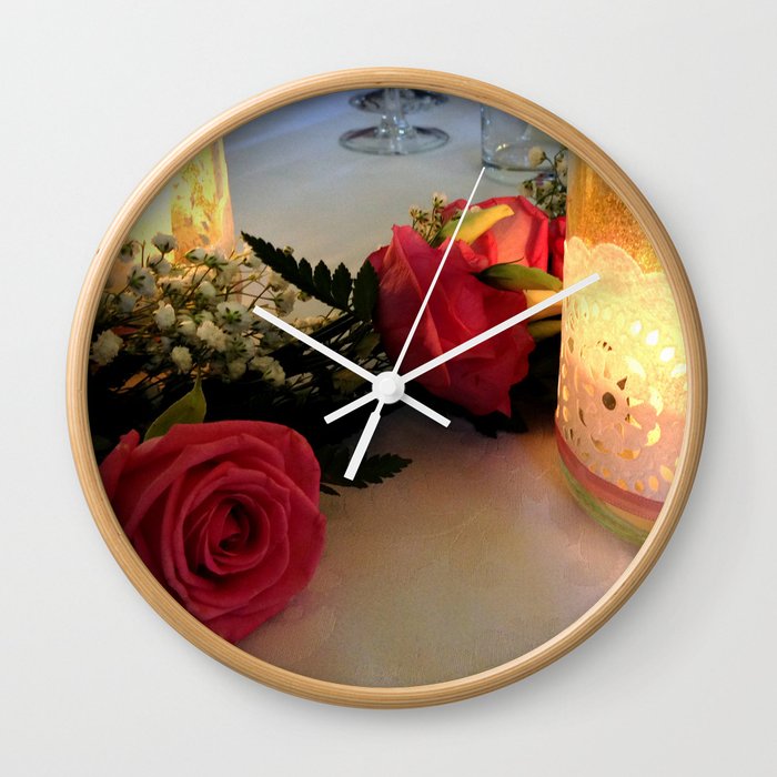 Candles & Roses Wall Clock