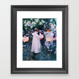 John Singer Sargent - Carnation, Lily, Lily, Rose Framed Art Print