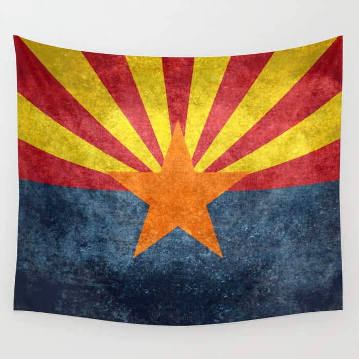 Flag of Arizona, Vintage grungy Style Wall Tapestry