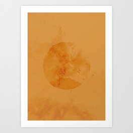 Golden sun. Graphic design art print Art Print