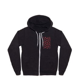 Red circles of different sizes over beige background Zip Hoodie