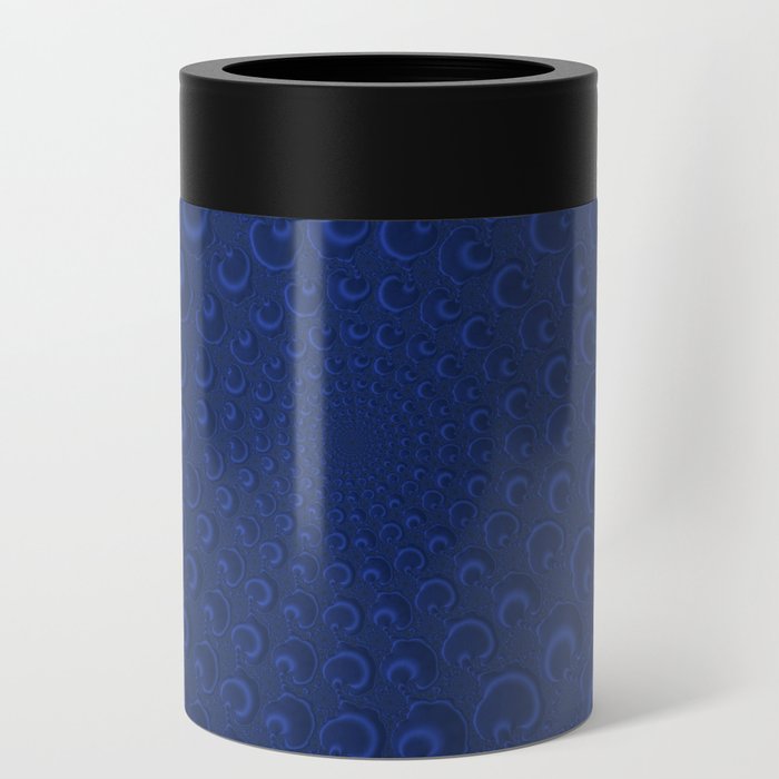 Abstract Art Digital Fractal Navy Blue Can Cooler