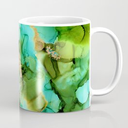 Green And Turquoise Aqua Mermaid Alcohol Ink Coffee Mug