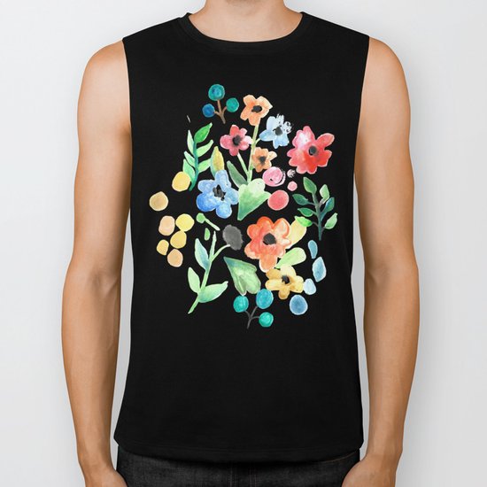 Flourish - Watercolor Floral Biker Tank