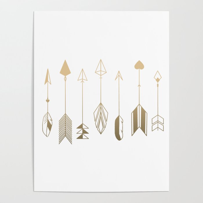 Be Brave Little Arrow (gold) Poster