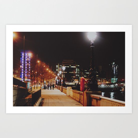Night Stroll, London. Art Print