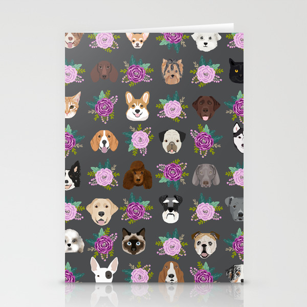 Dogs And Cat Breeds Pet Pattern Cute Faces Corgi Boston Terrier