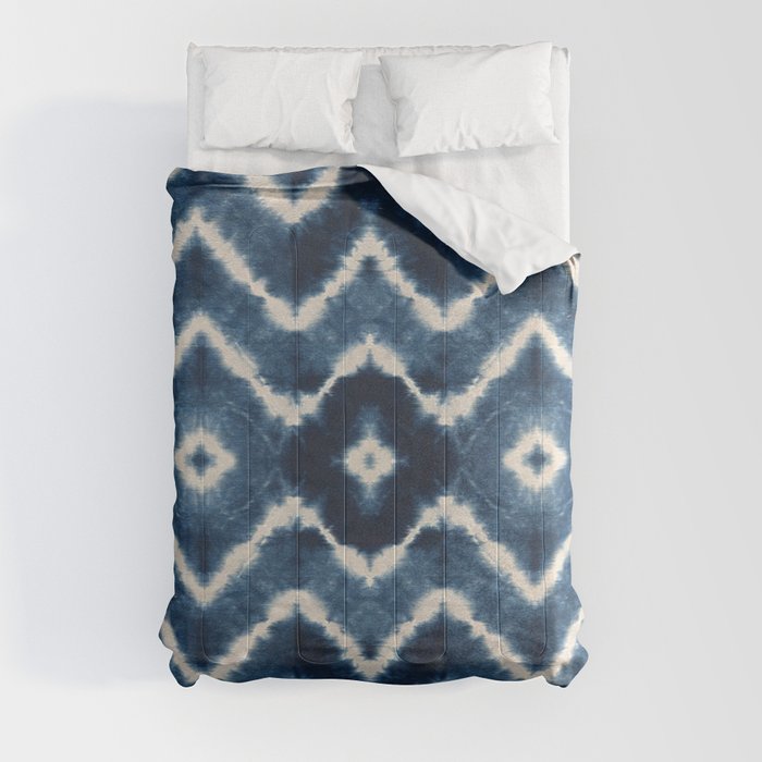 Shibori, tie dye, chevron print Comforter