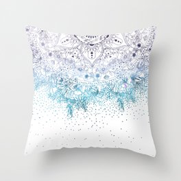 Elegant floral mandala and confetti image Throw Pillow