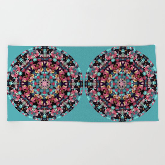 Spheres and Bubbles Mandala Beach Towel