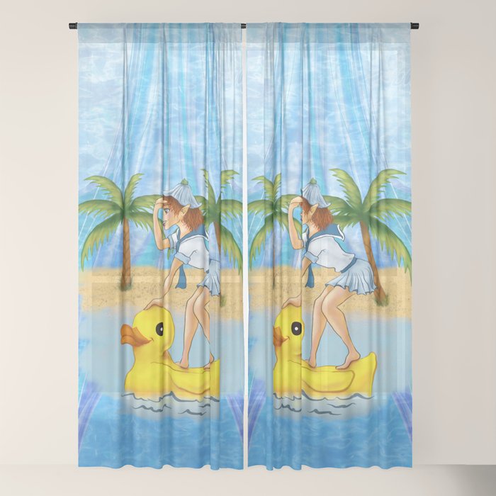 Rubber Ducky With Pixie Choose Your Highway Sheer Curtain By Moodymuse Society6