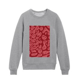 Red Dripping Smiley Faces Kids Crewneck